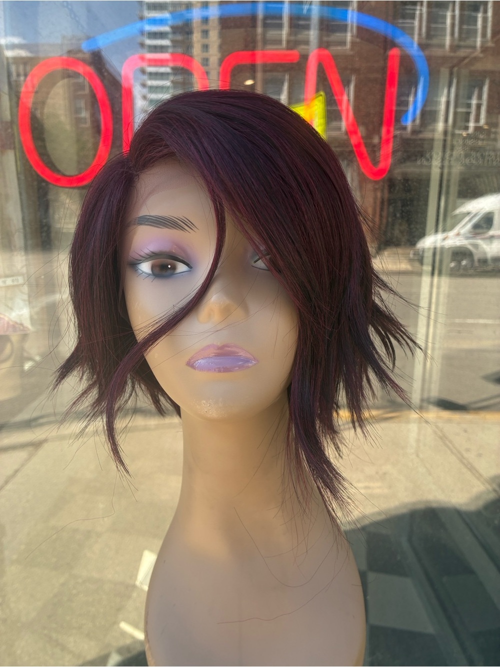 Stylish Short Layered Women’s Wig - Burgundy